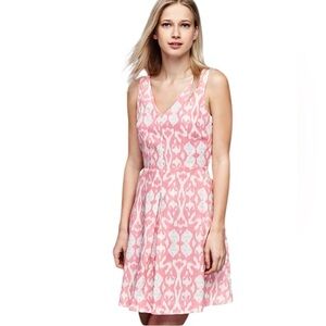 GAP Pink and White Linen Ikat Fully Lined Dress Romantic, Feminine, Cottagecore